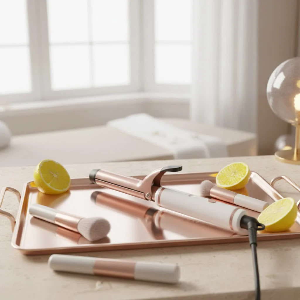 Woman styling her hair with a CHI automatic hair curler