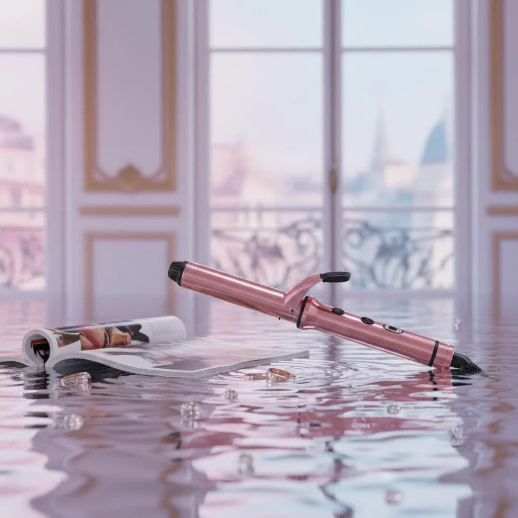 Woman styling her hair with a BaByliss hair curler
