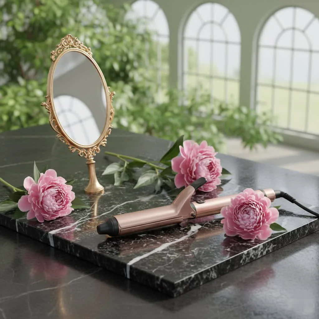 Bio Ionic hair curler creating salon-quality curls