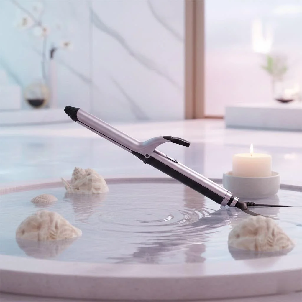 TYMO hair curler creating bouncy curls