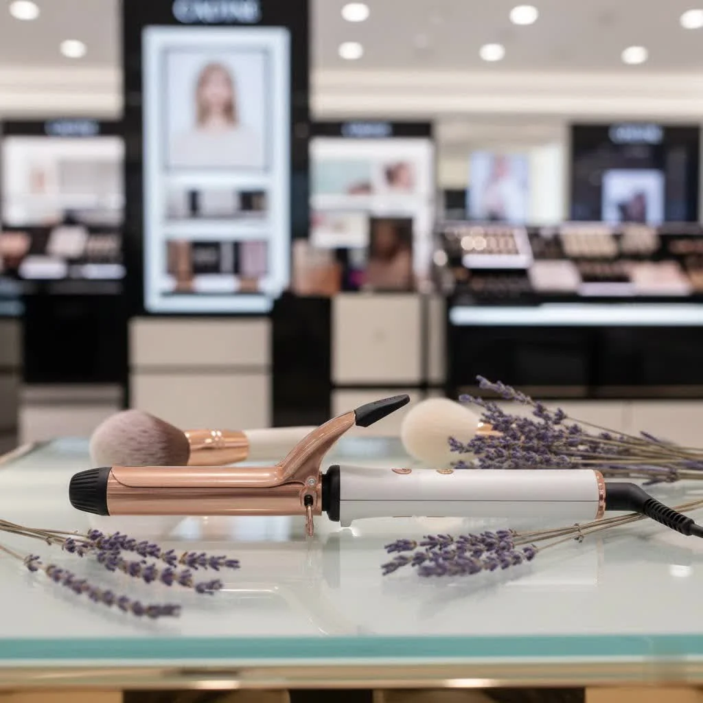 Stylist using a marcel hair curler to create elegant waves